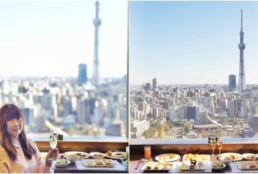 [東京景觀餐廳]淺草武藏自助餐廳 SKY GRILL ，豪景酒店26樓眺望晴天塔第一排，網路訂位與價格。